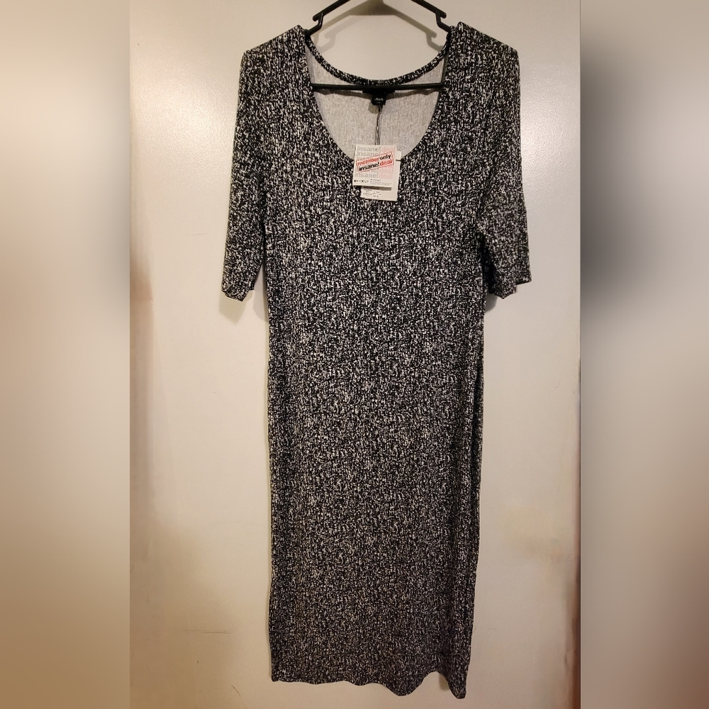 Metaphor Black and White Sheath Dress